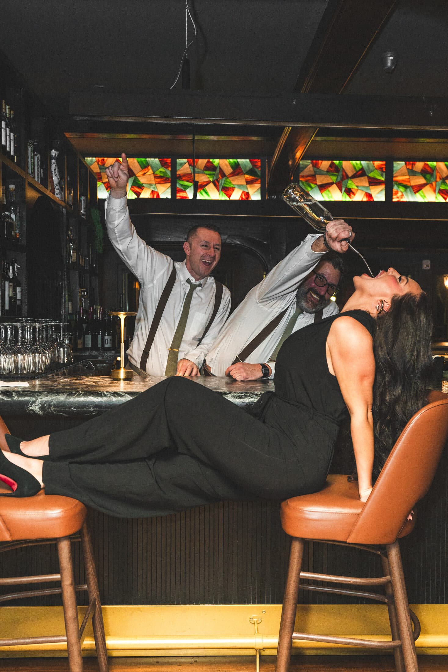 A champagne moment at the Parlor Bar