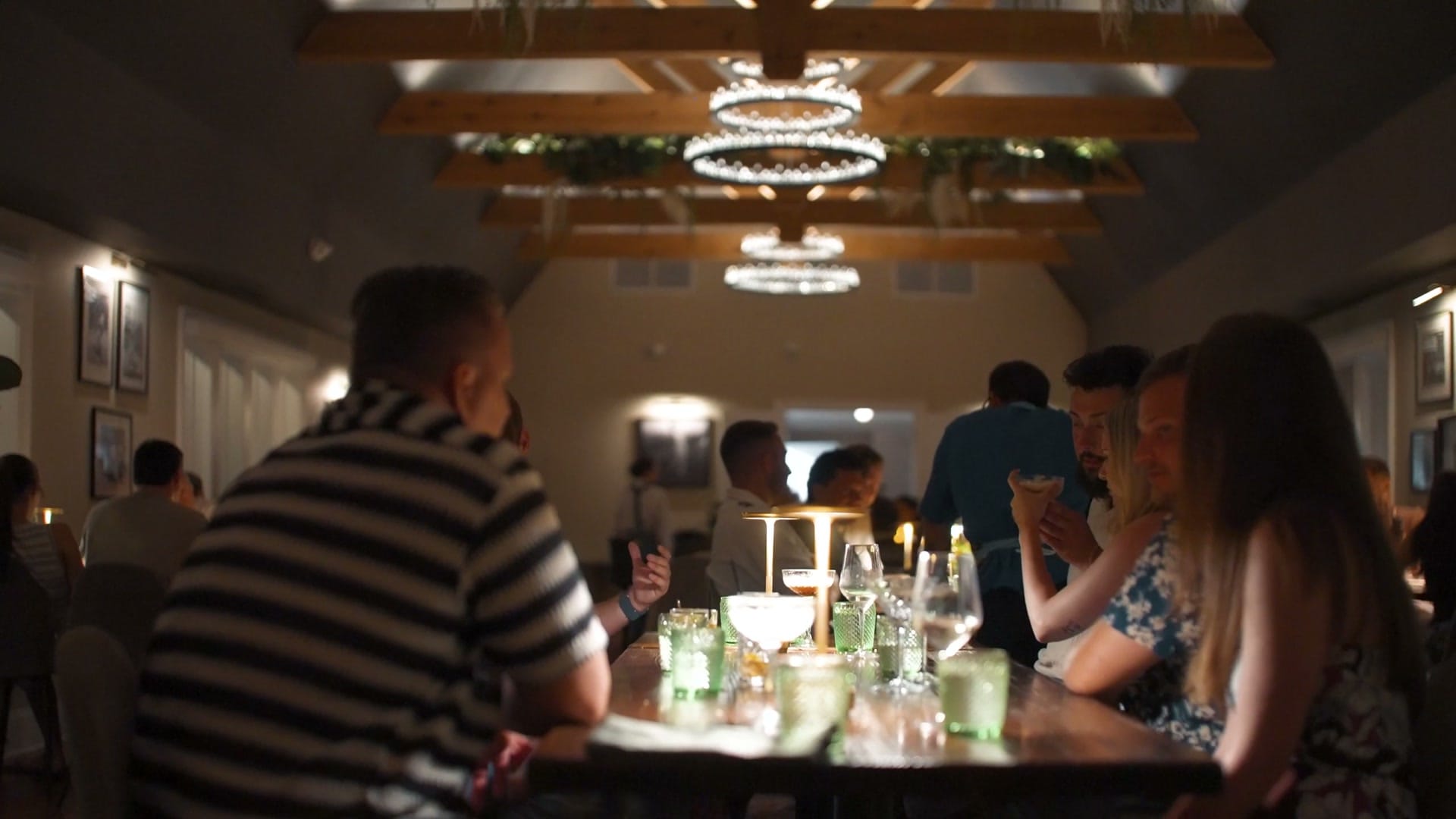 Evening service at Ember & Eagle: dry-aged steak and pasta in the dining room